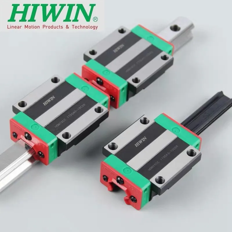 

2pcs 100% New Original HIWIN Linear Rail HGR15 - 600mm +2pcs HGW15CC flanged block carriage bearings cnc parts