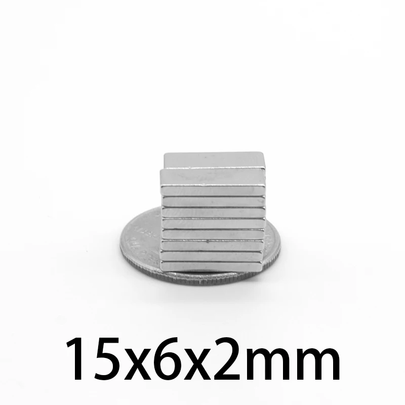 15x6x2 mm NdFeB Block Super Strong Magnetic Magnets 15mmx6mmx2mm Permanent Neodymium Magnet 15x6x2 N35 15*6*2mm