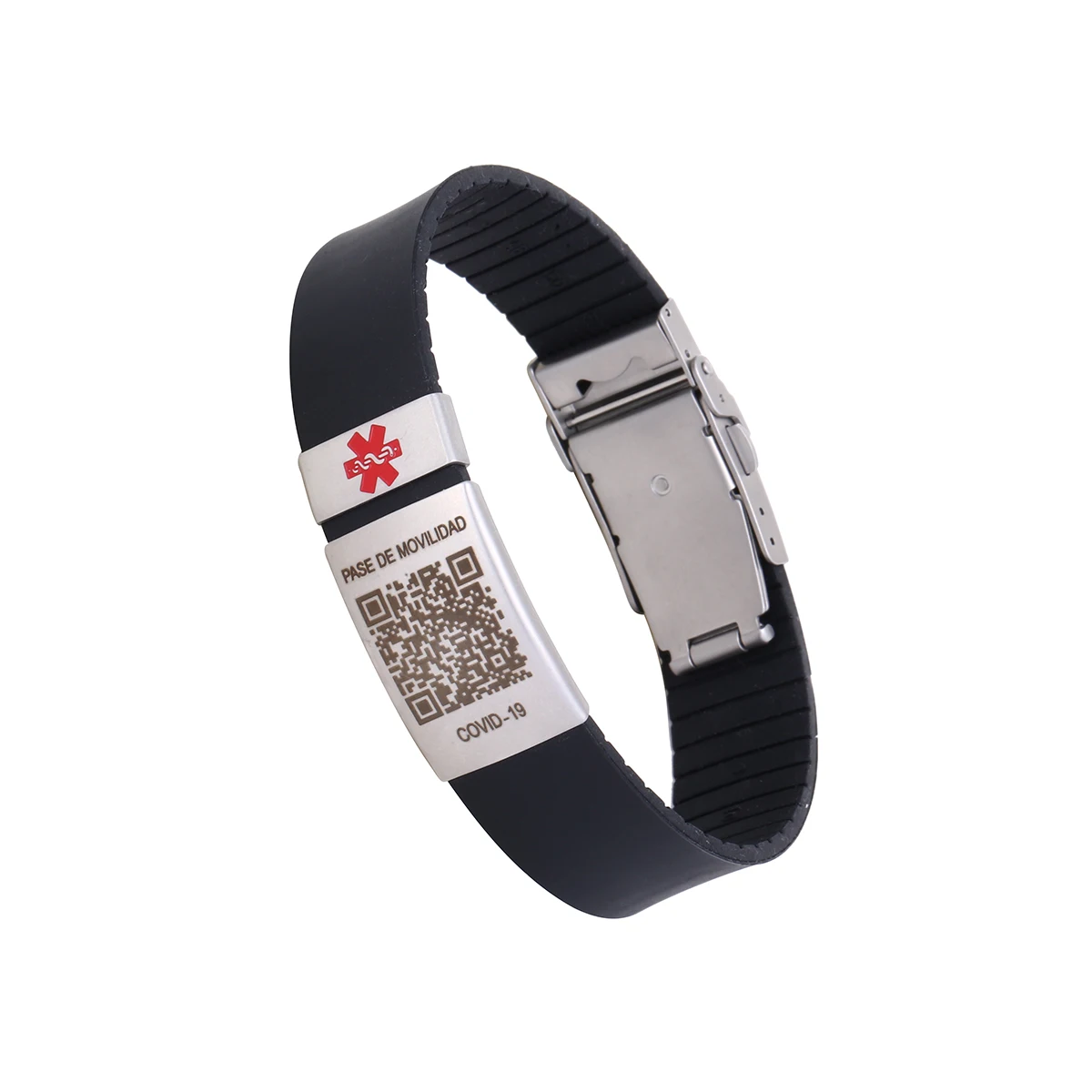 Personalized Medical ID Bracelet Custom Medical Alert Bracelets Record a QR Code for Mobility Pass Safety Silicone Wristband