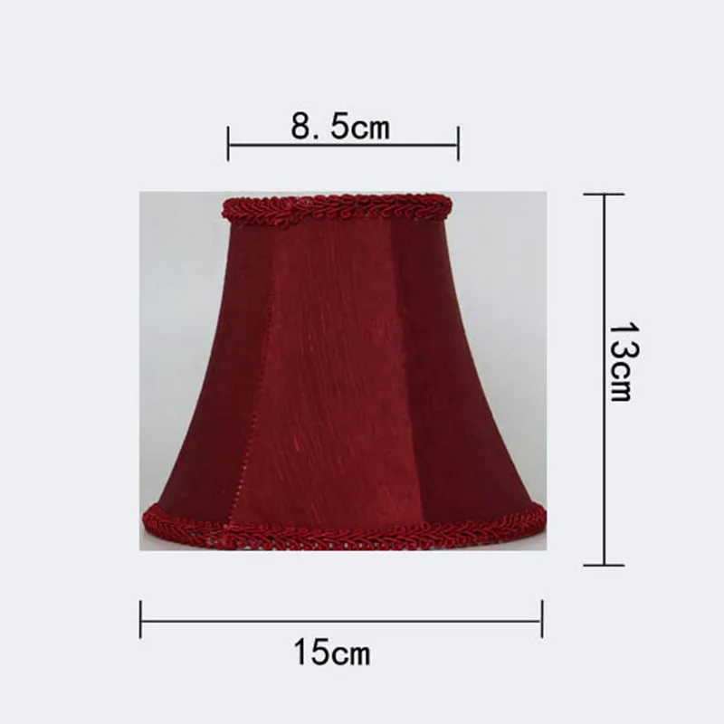 DIA15cm Vintage Red Wine Color Wall Lampshade,DIY Fabric Chandelier Candle Covers , Mini Table Lamp shades, Clip On