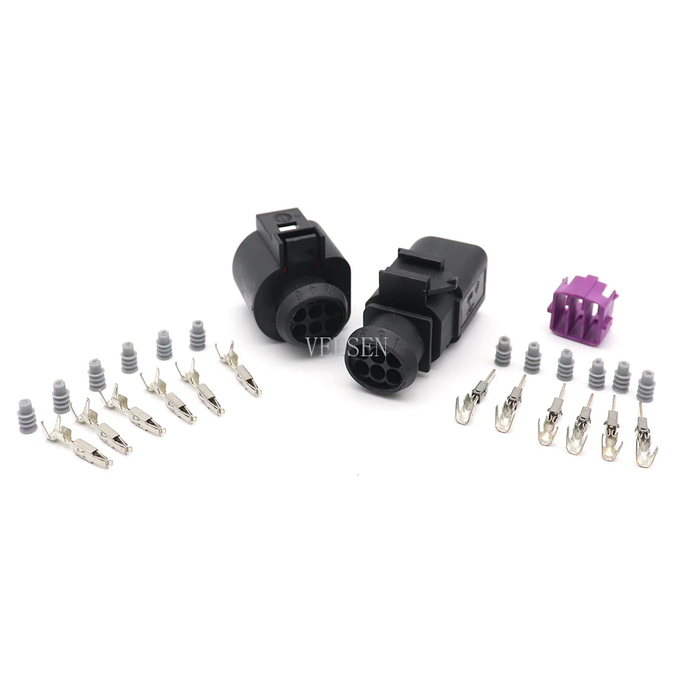 

5Set/10set 6P Waterproof Connector 0.5-0.8mm2 1.5 Series Automotive Water Temperature ABS Sensor Plug for Car Black PA66