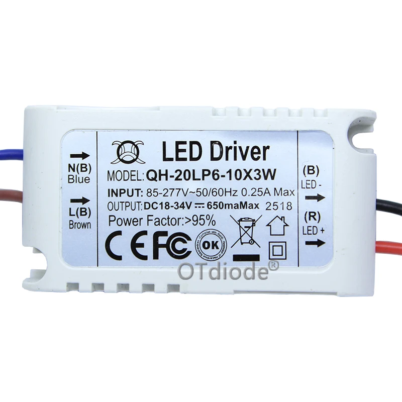 Imagem -04 - Driver de Led Externo de Corrente Constante Transformador de Iluminação de Isolamento 1w 3w 5w 10w 20w 36w 50w 300ma 450ma 600ma 900ma 1500ma