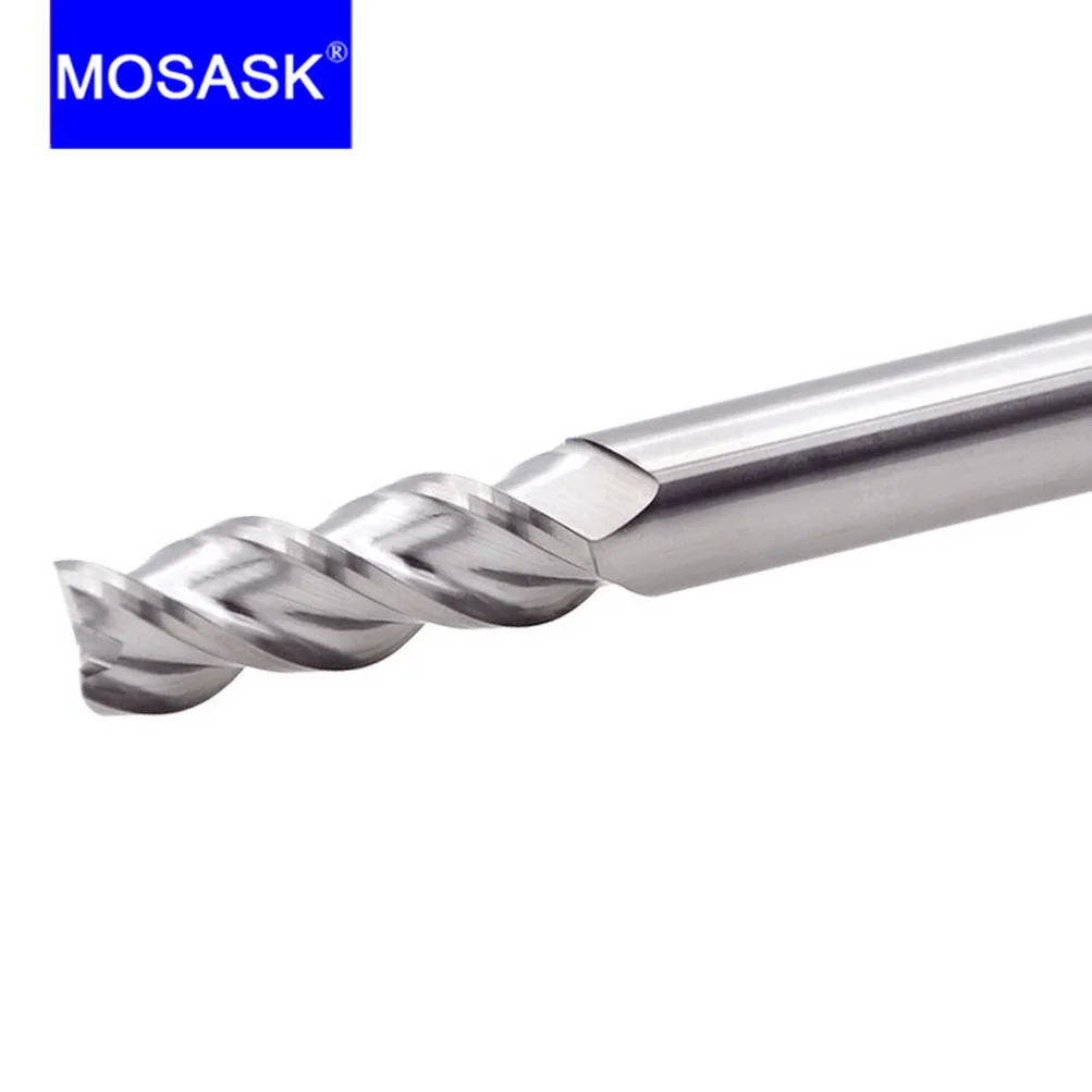 Afbeelding 4: Mosask 1Pc 3 Fluit Hrc 55 Hoogglans Aluminium Bewerking Metaalbewerking Carbide End Mill 8 10 12 mm Tungstel Stalen Frees