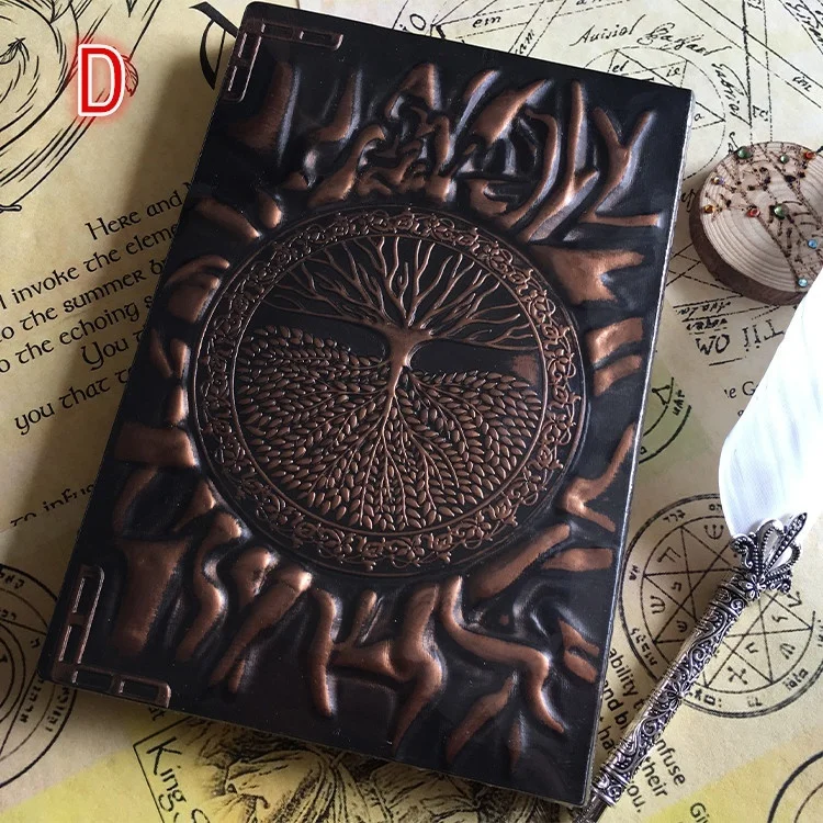 The Book of Shadows Magic Spell 3D relief Cover Book  Embossed Retro Notebook-Ruled papers