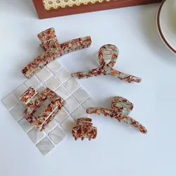 Elegant Pattern Acetate Hair Claw Shark Clip Catch Gap Former Red Barrettes Back Head Hair Updo Clip Korean Ins Hair Accessories