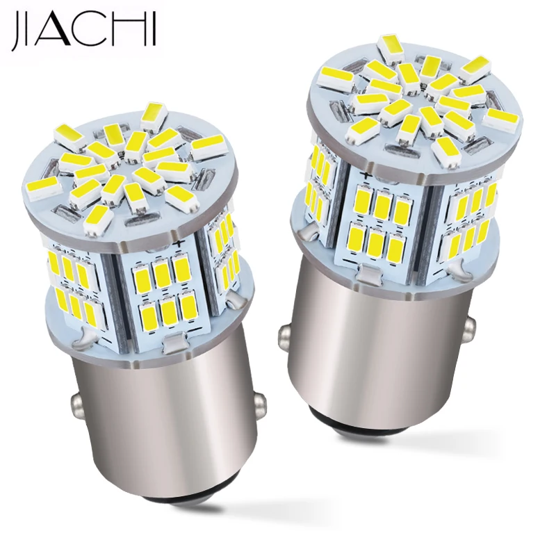 JIACHI 100PCS Hot Sale Auto Car Part BA15D PY21W BAZ15D 1157 Led Bulb Exterior Tail Signal Brake Stop Reverse Light White 12-24V