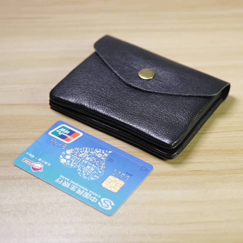 Genuine Leather Women\'s Coin Purse Soft Men Wallets Handmade Handmade Belt design Card Holder Fashion double zipper Purse