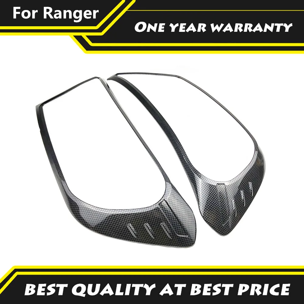 Carbon Fiber Color Ranger Decorative  Headlight Cover Lamp Hoods For Ford Ranger Raptor T6 T7 T8 4X4 accessories 2015-2021