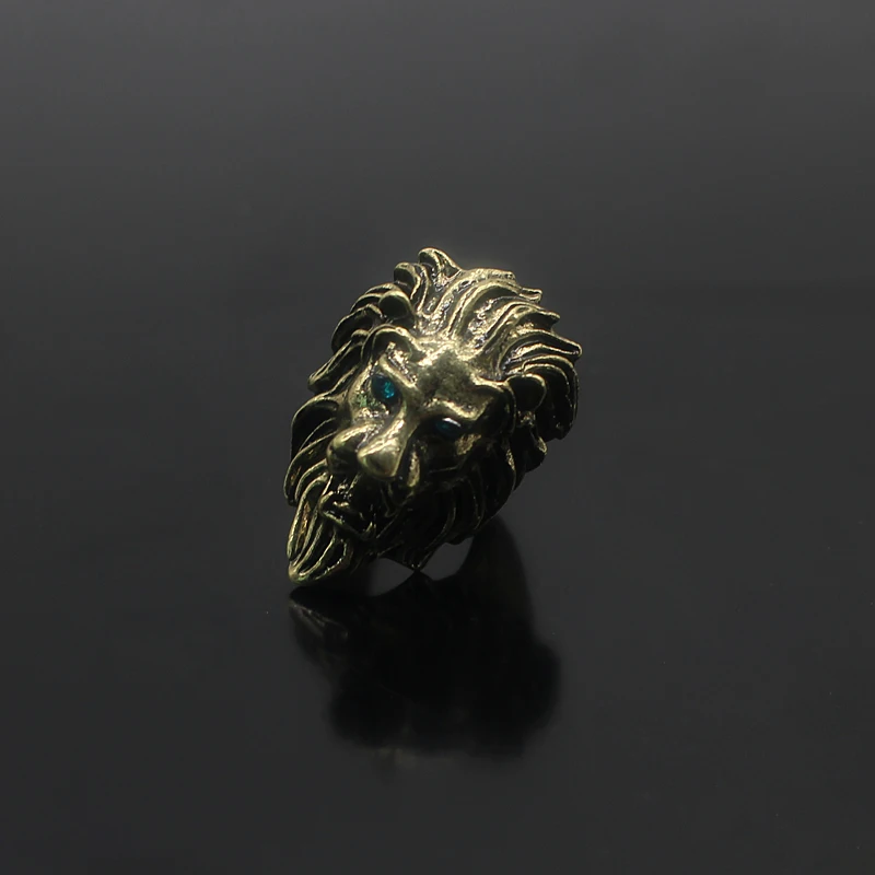 Vintage Animal Ring Lion Head Rings Domineering Blue Eyes Retro Punk Lion Ring Steampunk Bronze Rings Men Jewelry Drop Shipping