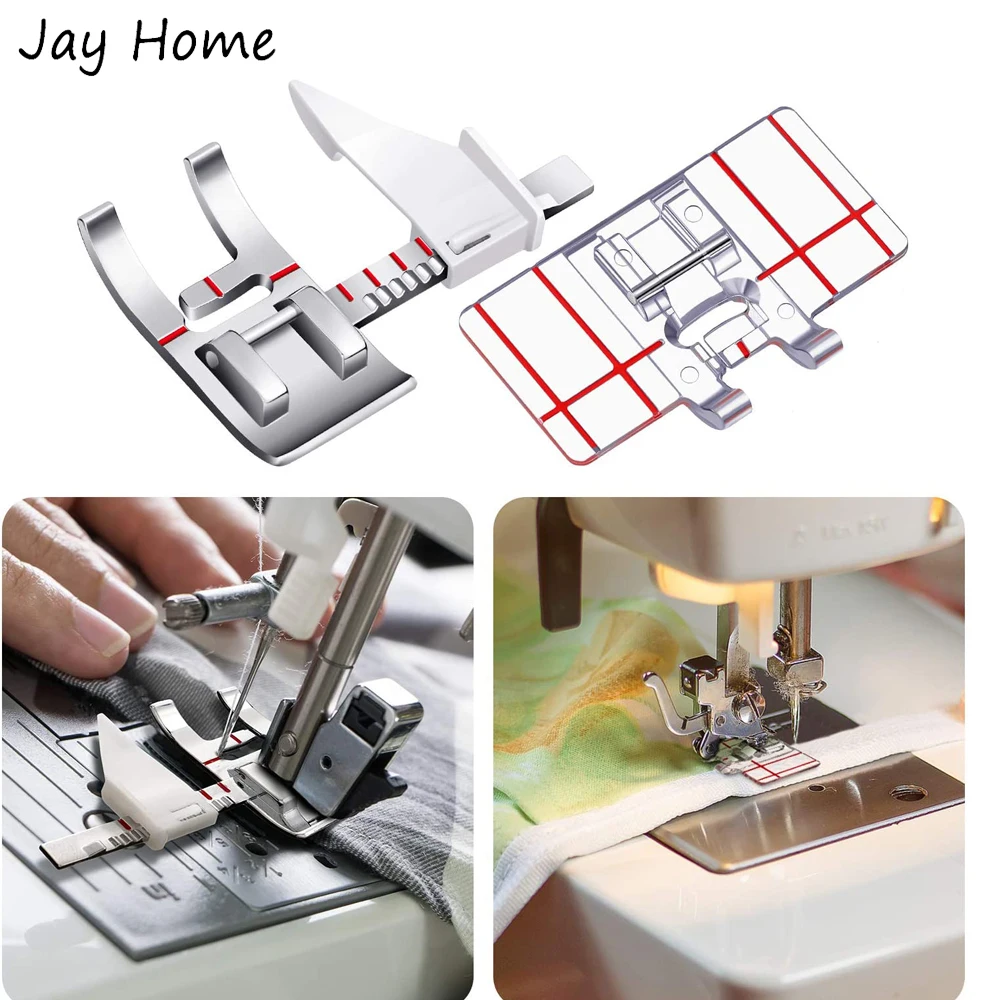 

2/1PCS Adjustable Sewing Machine Presser Foot Decorative Border Guide Sewing Machine Presser Foot for Low Shank Sewing Machine