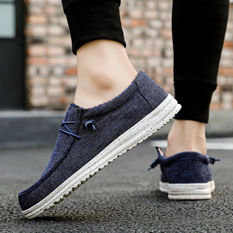 Spring Sunmmer Classic Men\'s Canvas Loafers Lightweight Breathable Casual Shoes Men Big Size Slip on Boat Shoes Men Espadrilles