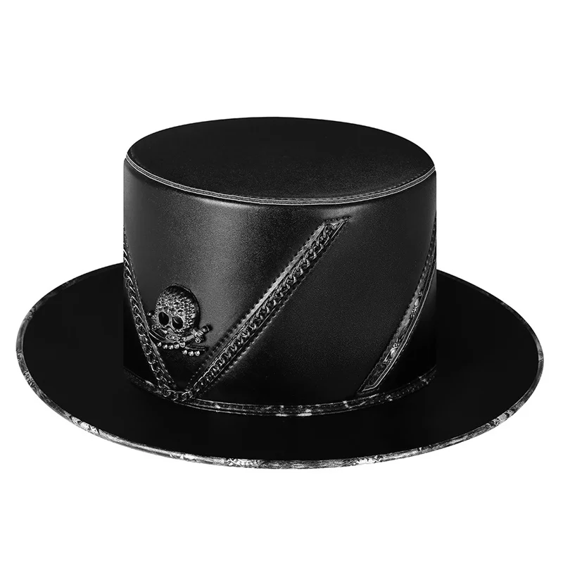 Adult Cosplay Props Vintage Medieval Steampunk Gothic Style Skeleton Ghost Gentleman Hat Carnival Masquerade Cosplay Accessories