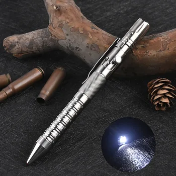 Titanium self defense tactical pen flashlight bolt wrench emergency glass breaker outdoor survival edc tool christmas gift