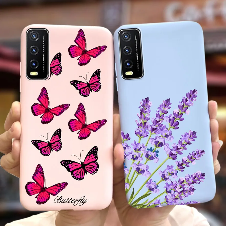 For Vivo Y12s Y11s Y12a Case Y20 Y20a Y20i Y20s Y20G Popular Flower Soft TPU Silicone Cover For Vivo Y 12 20 A s Y20 Y20i Fundas