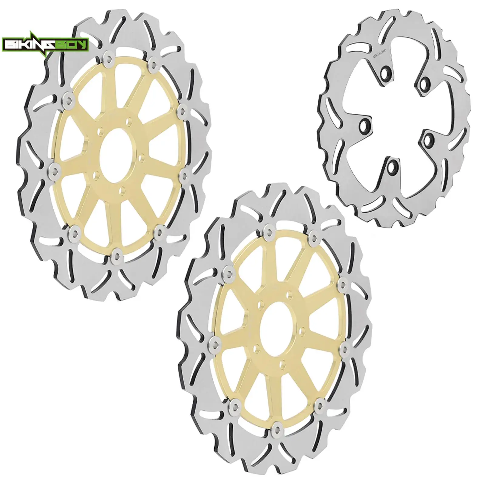 BIKINGBOY Front Rear Brake Discs Rotors Disks For Ninja ZX7R ZX7RR 96-03 99 00 01 02 ZX9R 94-97 ZXR 750 91 92 93 94 95 96 97 98