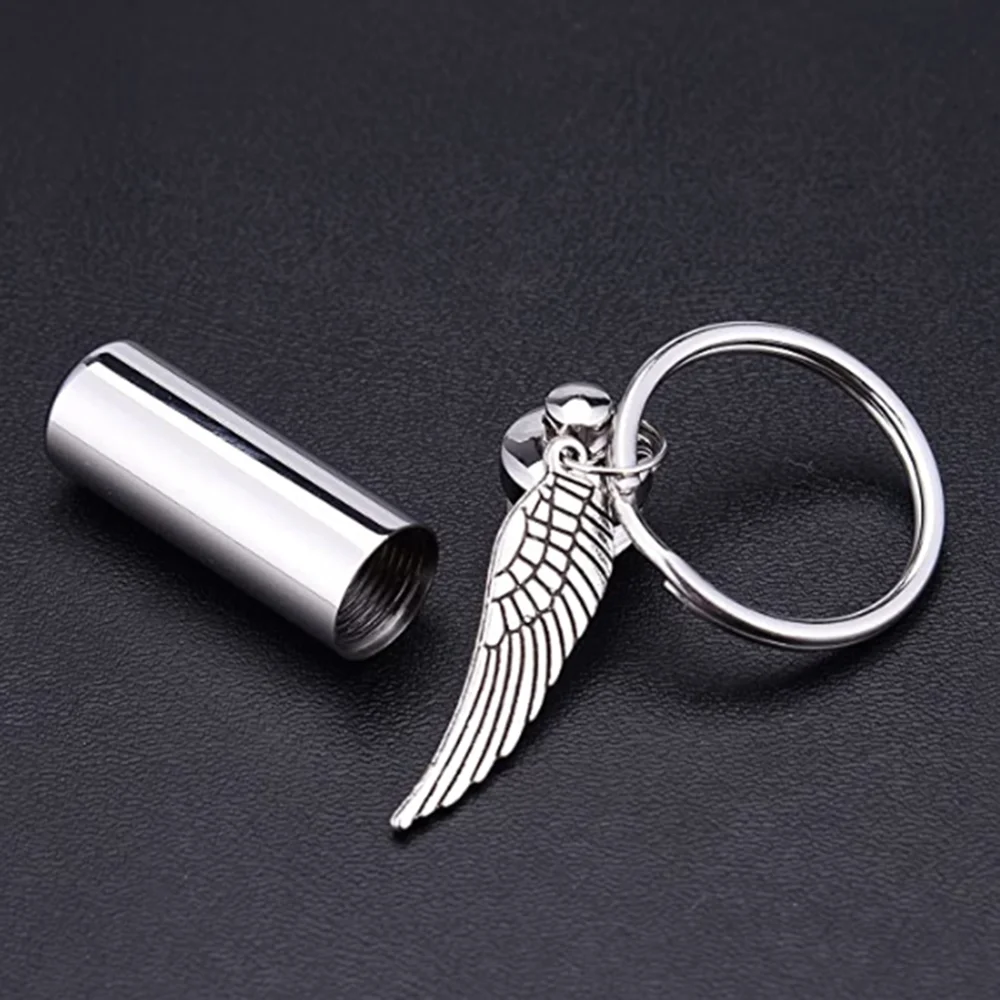 حلقة مفاتيح من الفولاذ المقاوم للصدأ للجنسين ، جرة لحرق رماد الحيوانات الأليفة/رماد الإنسان ، مجوهرات تذكارية ، حامل الرماد #2