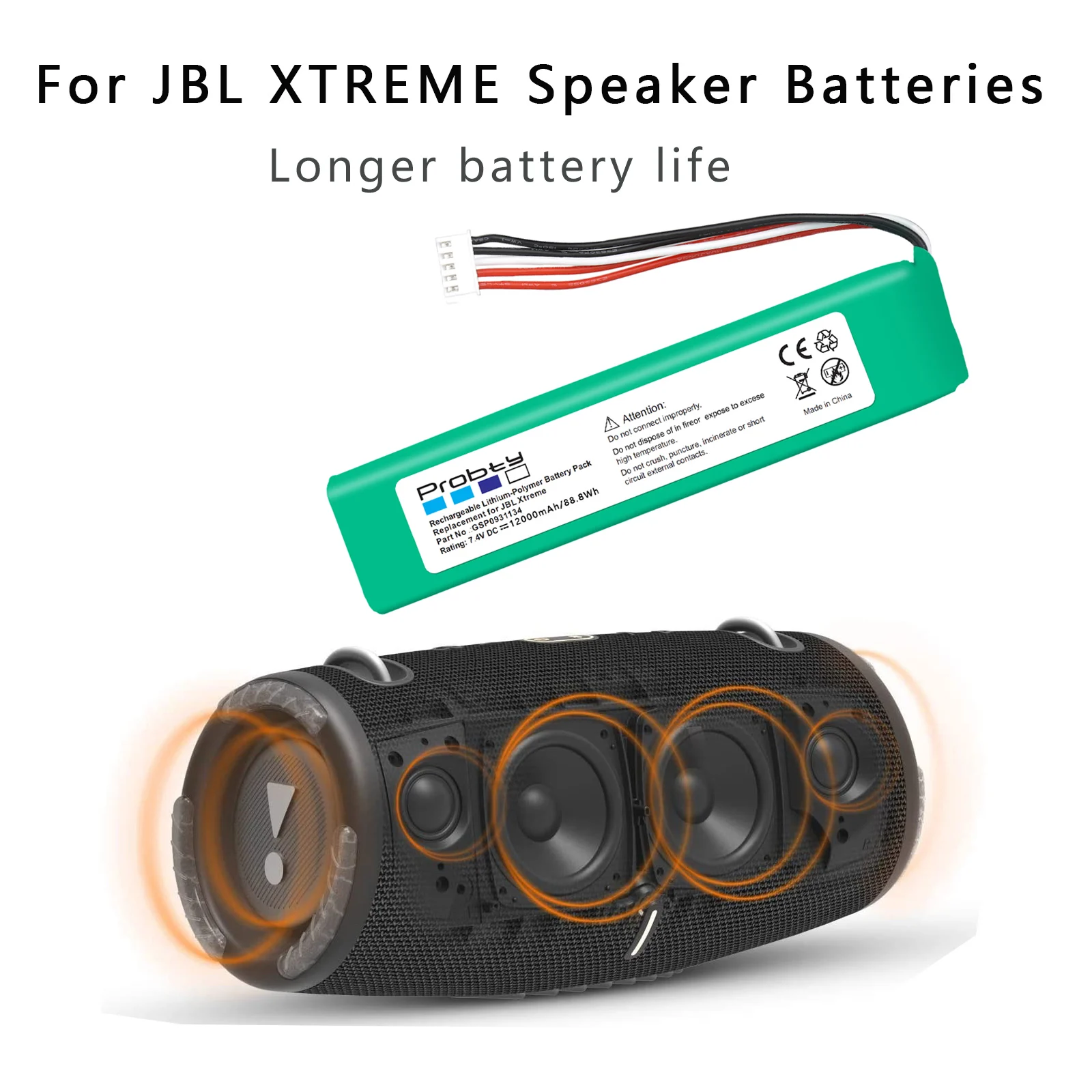 12000mAh GSP0931134 Battery for JBL XTREME Xtreme 1 Xtreme1 Speaker Batteries