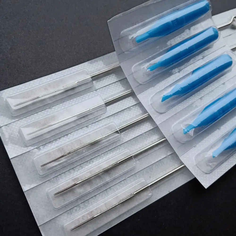 5pcs RL Tattoo Needles 5pcs tips Disposable  Tattoo Medical Needles Steel For Machines Gun Liner Shader 3 5 7 9RL