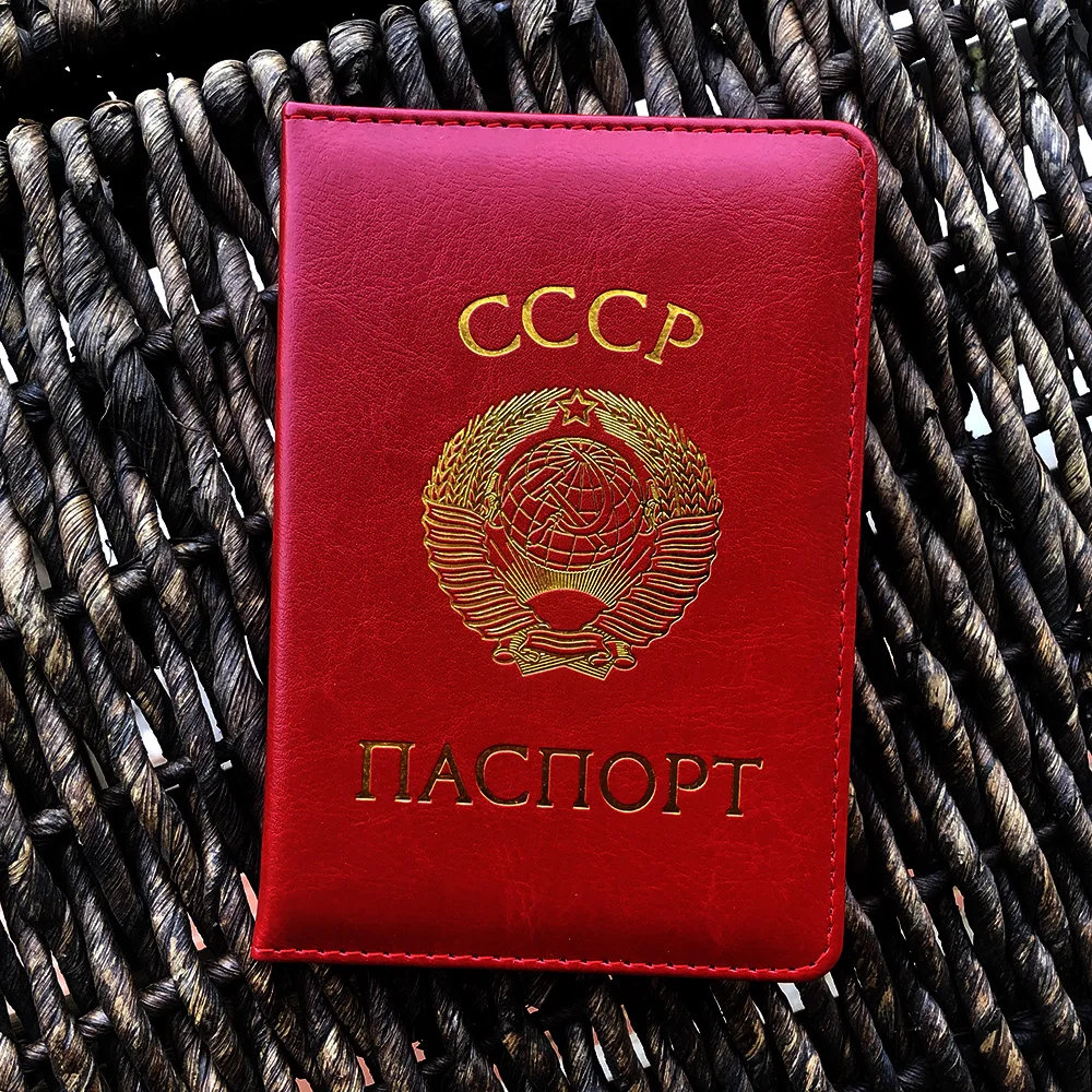 Couverture de passeport russe CCCP, couverture en cuir soviétique pour passeport, porte-passeport urss, organisateur de voyage pour hommes et femmes