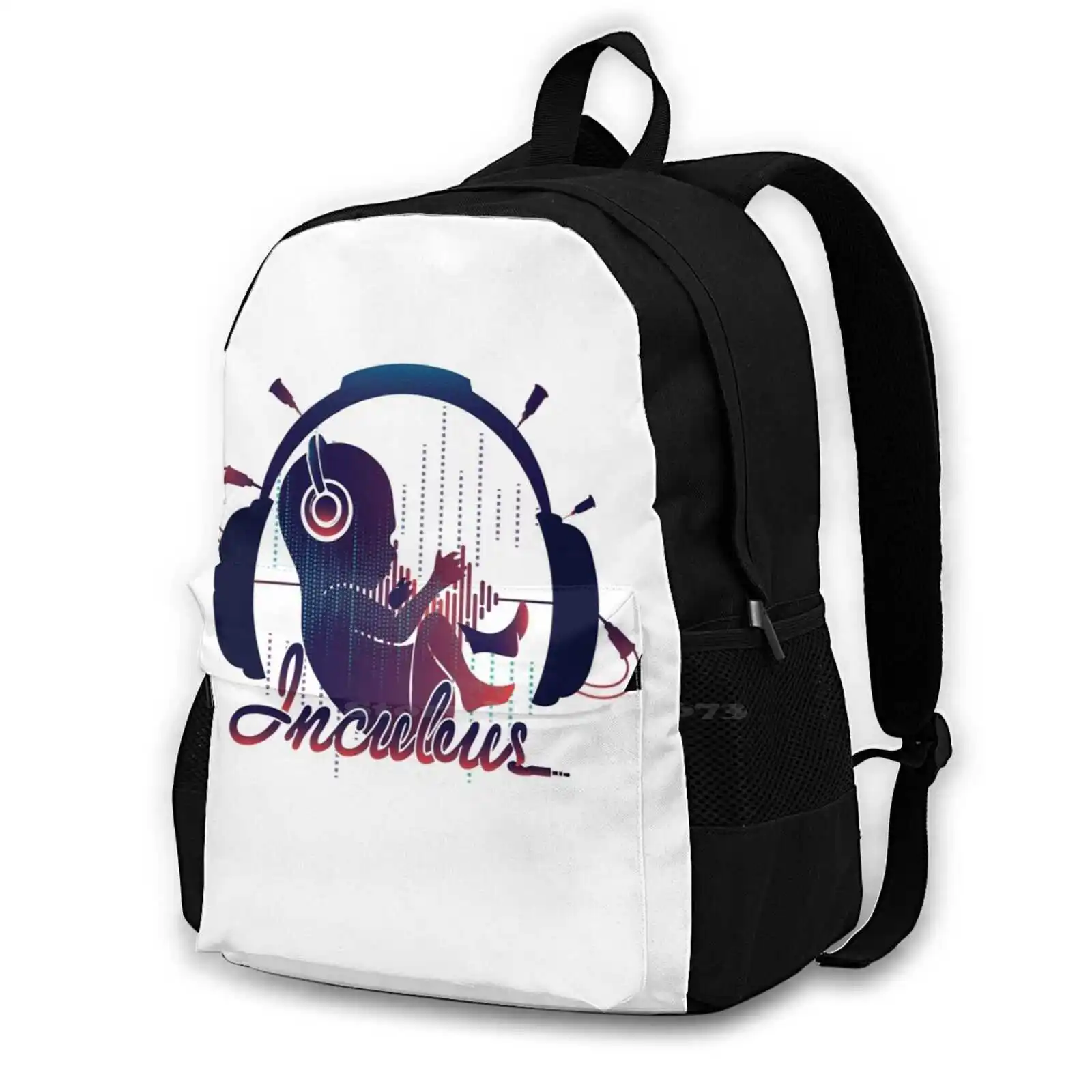 S.C.I.E.N.C.E. School Bags For Teenage Girls Laptop Travel Bags Band Headphones Music Wave Music Graphic