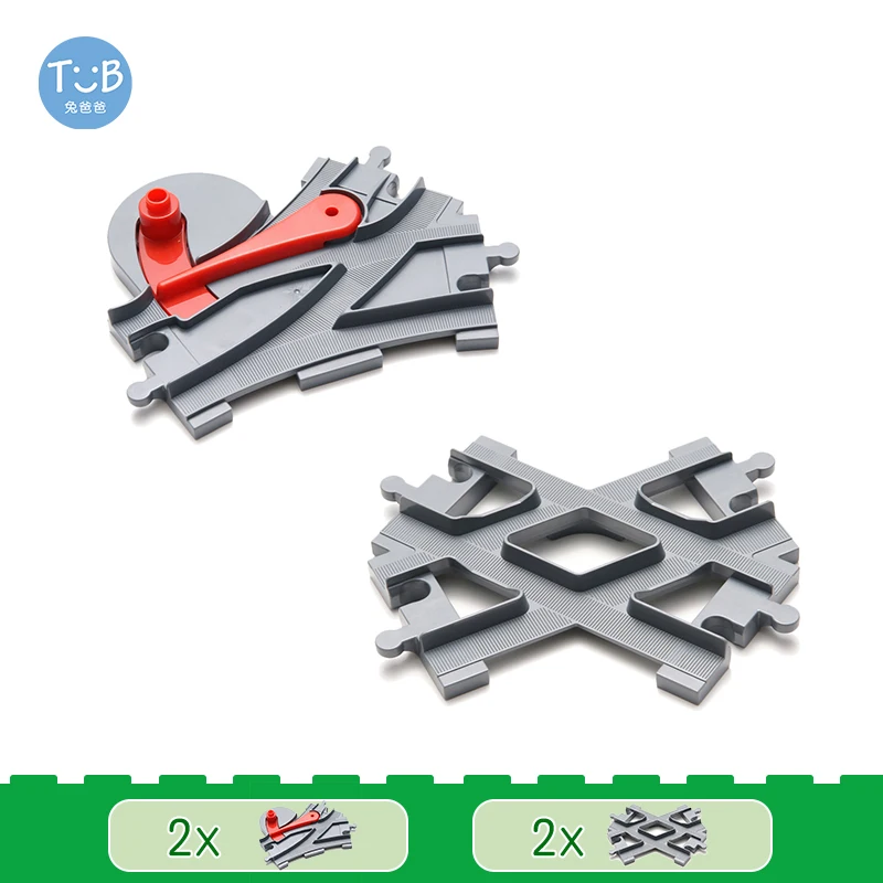 Treinspoorset Grote bouwstenen Stad Verkeerspooraccessoires Compatibel met DuploEGG DIY Bricks Speelgoed voor kinderen Cadeau - afbeelding 1