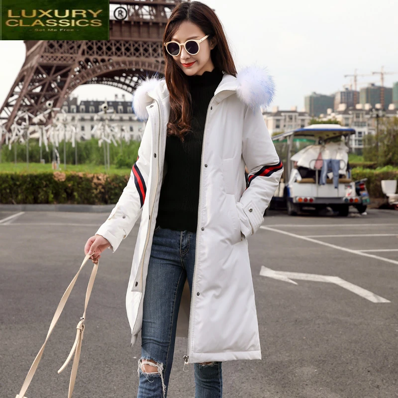 Female Jacket Brand Winter Women's Down Jacket 90% Duck Down Coat Women Fur Clothes 2021 Thick Warm Long Coat Hiver 56203