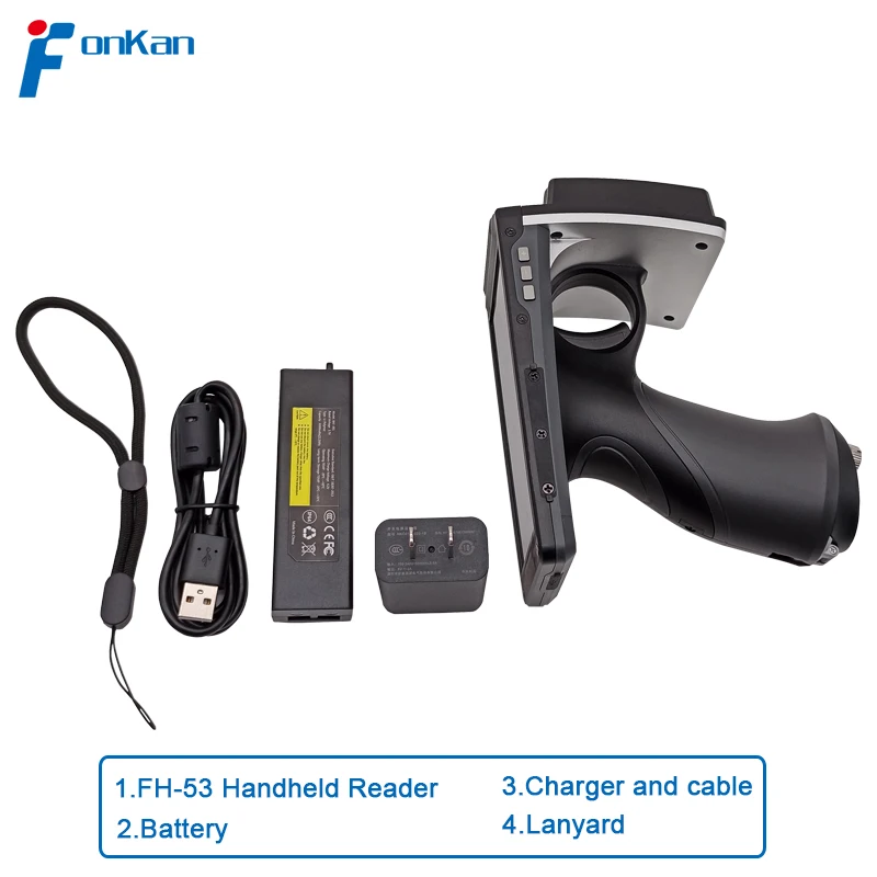 Fonkan Handheld RFID Reader with Charger IP64 4.7 Inch Android 6.0 6000mAh UHF RFID Reader PAD for Warehouse management