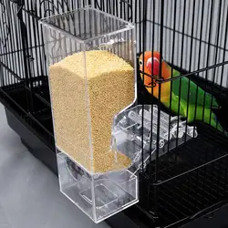 1pc Bird Feeder Bird Poultry Feeder Automatic Acrylic Food Container Parrot Splash Proof Bird Feeding Device Cage Accessories