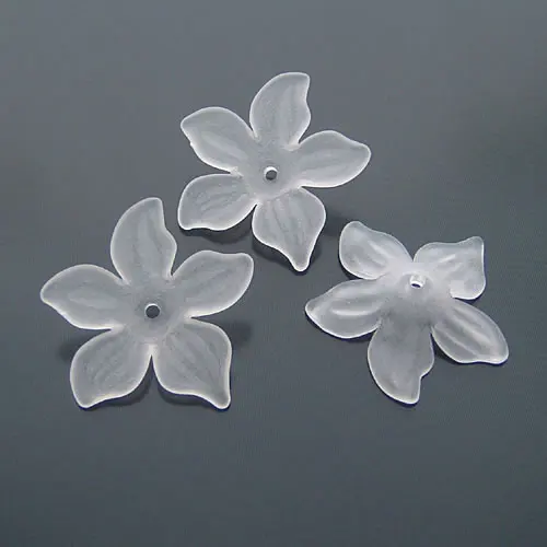 (B134)120g,about 140 pieces 29mm Smoke White Acrylic Flower Beads Caps Tassel Caps Diy Jewelry Findings Accessories Wholesale