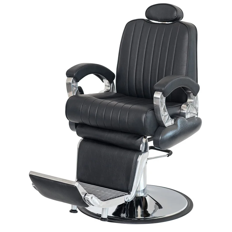 European Style Barber Hair Salon Supplies Swivel Multifunctional Leather Chair Rotatable Hairdressingsalon Cutting Modern Black