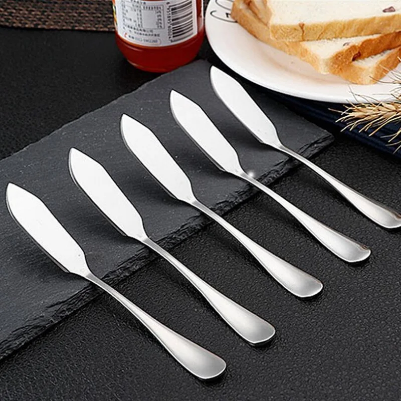 1 pz coltello da burro in acciaio inossidabile di alta qualità coltello da marmellata da Dessert stoviglie per alimenti in stile occidentale