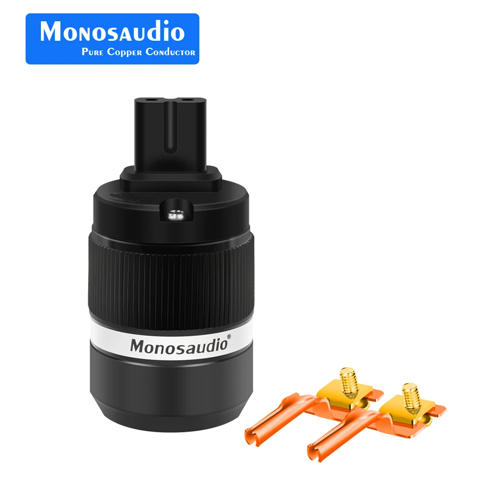 Monosaudio F180 99.998% C7 Pure Copper Gold/Rhodium Plated Figure 8 IEC Connector AC Power Cord Audio Cable Connectors
