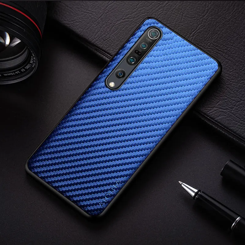 Carbon Fibre texture Phone Case for Xiaomi Mi 10 Pro Lite Ultra Fashion Design Soft Back Cover Coque for Xiaomi Mi 10 Pro Case