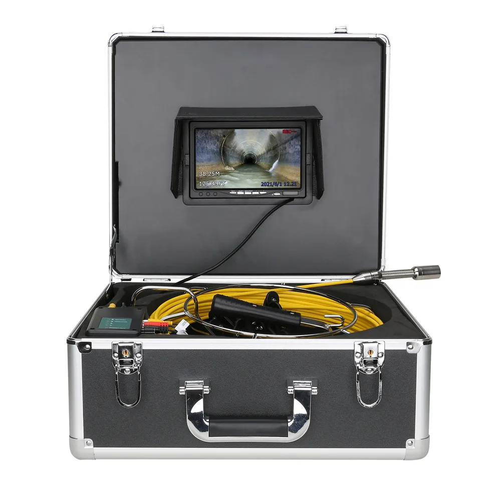 7 Inch 20/30/40/50M Cable with Meter Counter Sewer Pipe Inspection Camera,Drain Sewer Pipeline Industrial Endoscope