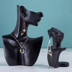 Busto de Maniquí de resina para mujer, estante de exhibición de collar, colgante, soporte para pendientes, mostrar, decorar, exhibir joyas, accesorios