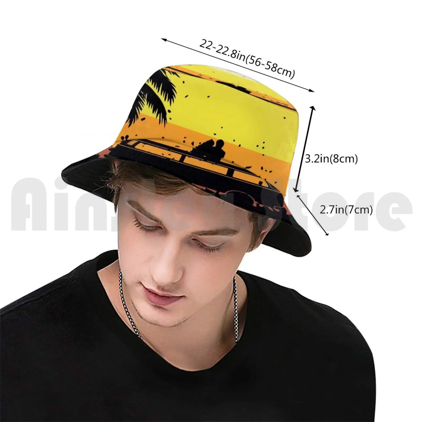 Retro Van Lovers At Sunset Sun Hat Foldable UV Protection Van Funny Park Camping Vanlife Traveler Travel Adventure