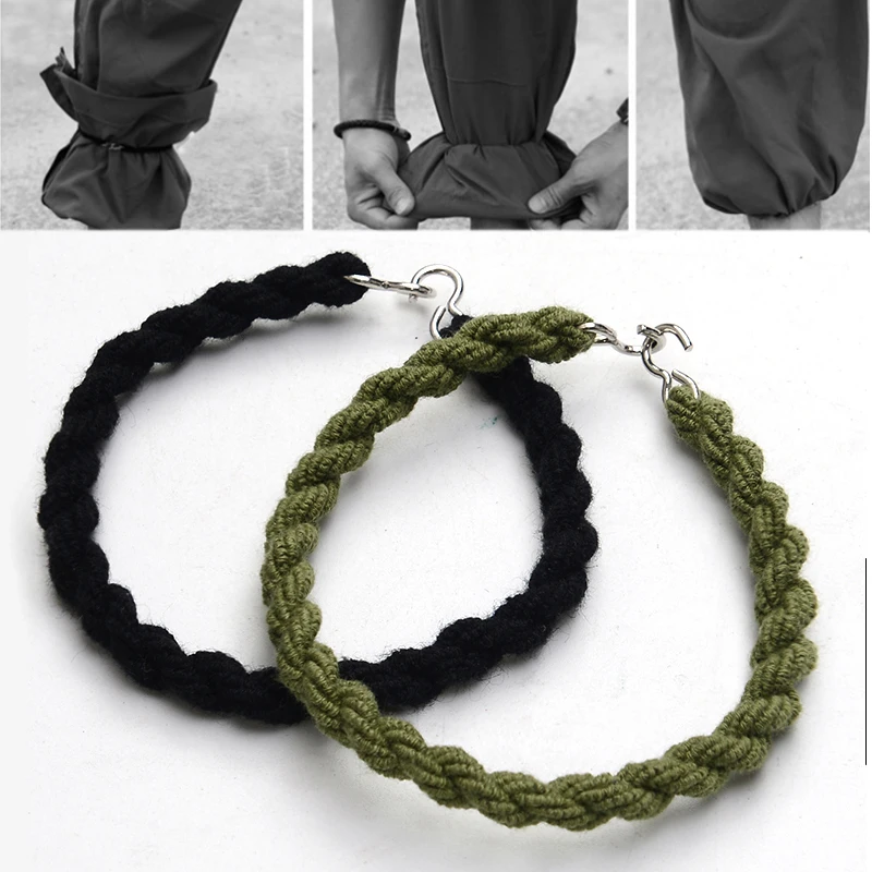 2Pcs Tactical Leggings Elastic Rope Trouser Leg Strap Riding Boot Rubber Band