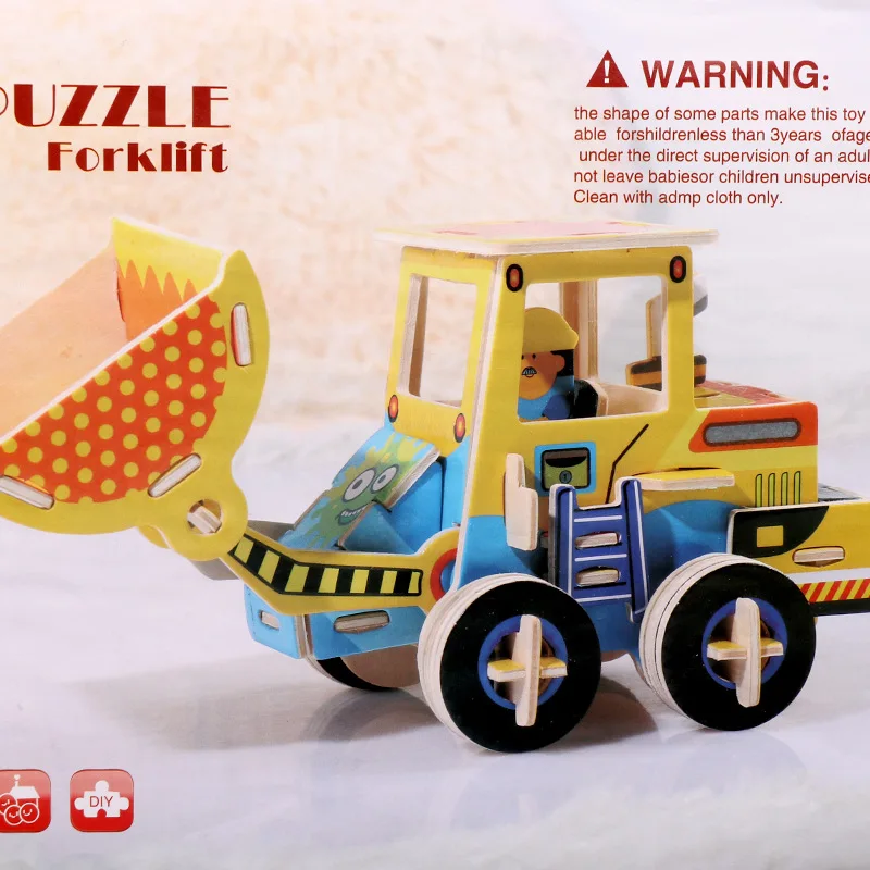 

Kids Learning Educational Wooden Puzzle Toys Jigsaw Architecture Engineering Vehicle DIY Manual Assembly Kit For Children ZL573