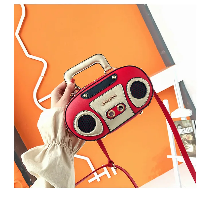 unico vintage Radio a forma di Borsa a tracolla Donna Clip con chiusura