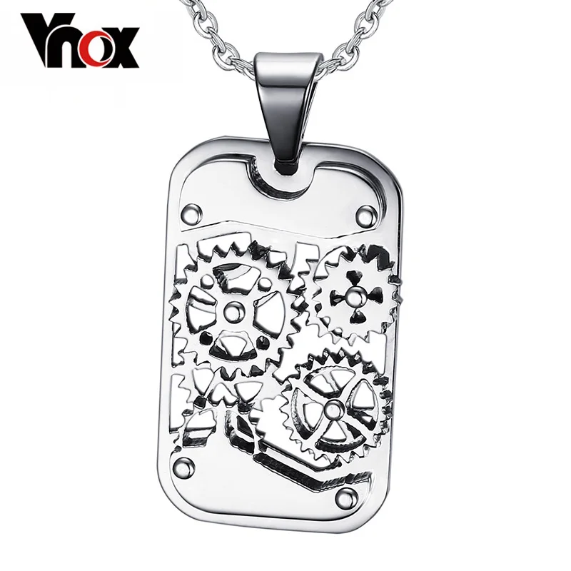 

Vnox Fashion Steampunk Machine Pendants Jewelry Stainless Steel Gear Design Men Pendants&Necklaces Jewelry Cool