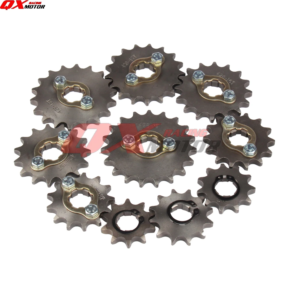 428 Chain 20mm 10 11 12 13 14 15 16 17 18 19 Teeth Front Engine Sprockets For 50 110 125 160cc Dirt Pit Bike ATV Quad Motorbike