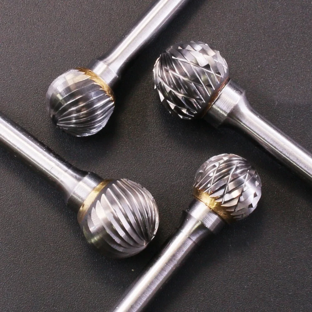 Testa a sfera Die Grinder bit intaglio utensili abrasivi tungsteno lima rotante fresa in metallo duro fresa per metallo legno plastica