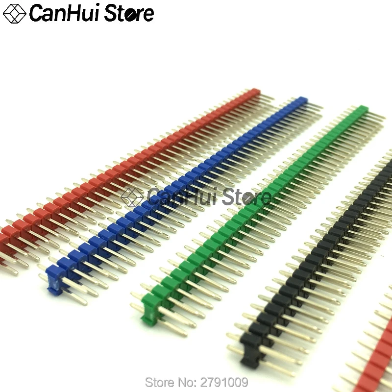 10PC High quality Gold plated Colorful 2.54mm 1x 2*40P Single/Double Row Male Breakable Pin Header Connector Strip For PCB board