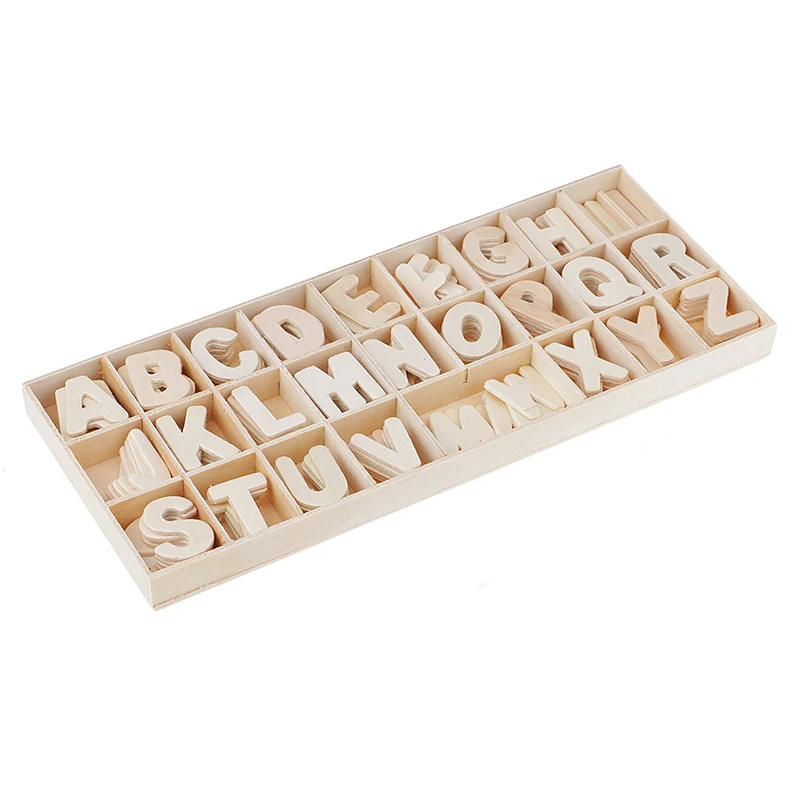 156pcs Wooden Letters Natural Alphabet Name Design Personalise DIY Craft Kid Toy Home Party Wedding Navidad Christmas Decoration