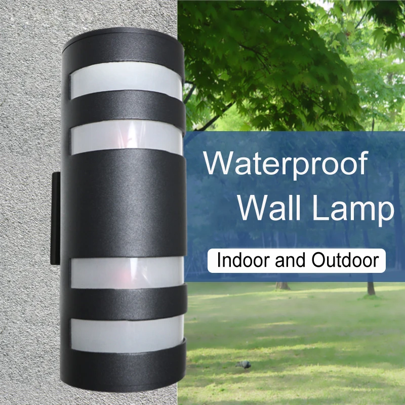 Indoor Outdoor 6W 12W LED Wall Lamp Waterproof Aluminum and Glass E27 Base Double head Corridor bedroom Wall Light