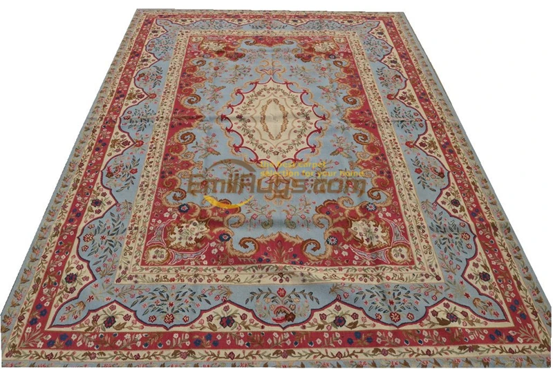 

Aubusson - Vintage Wool Floral Carpet Needlepoint For Carpets Living Room Rectangle Carpet Antique Vintage