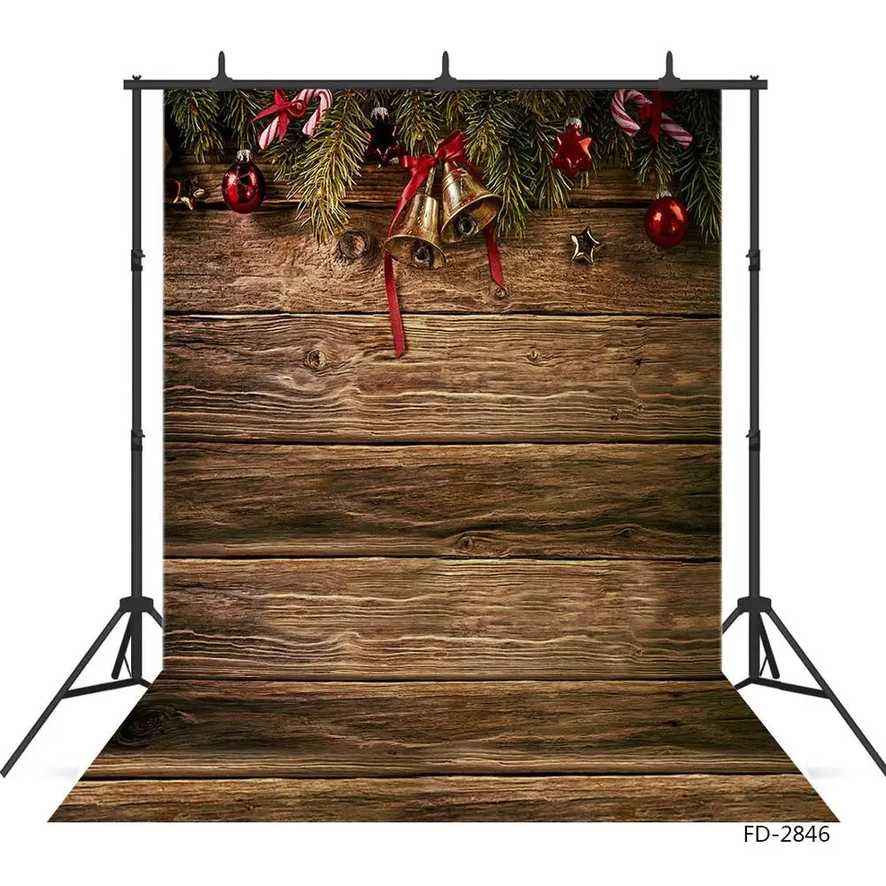Jingle Bell Christmas Decorไม้ถ่ายภาพฉากหลังผ้าไวนิลสตูดิโอถ่ายภาพพื้นหลังสำหรับเด็กPhotoshoot