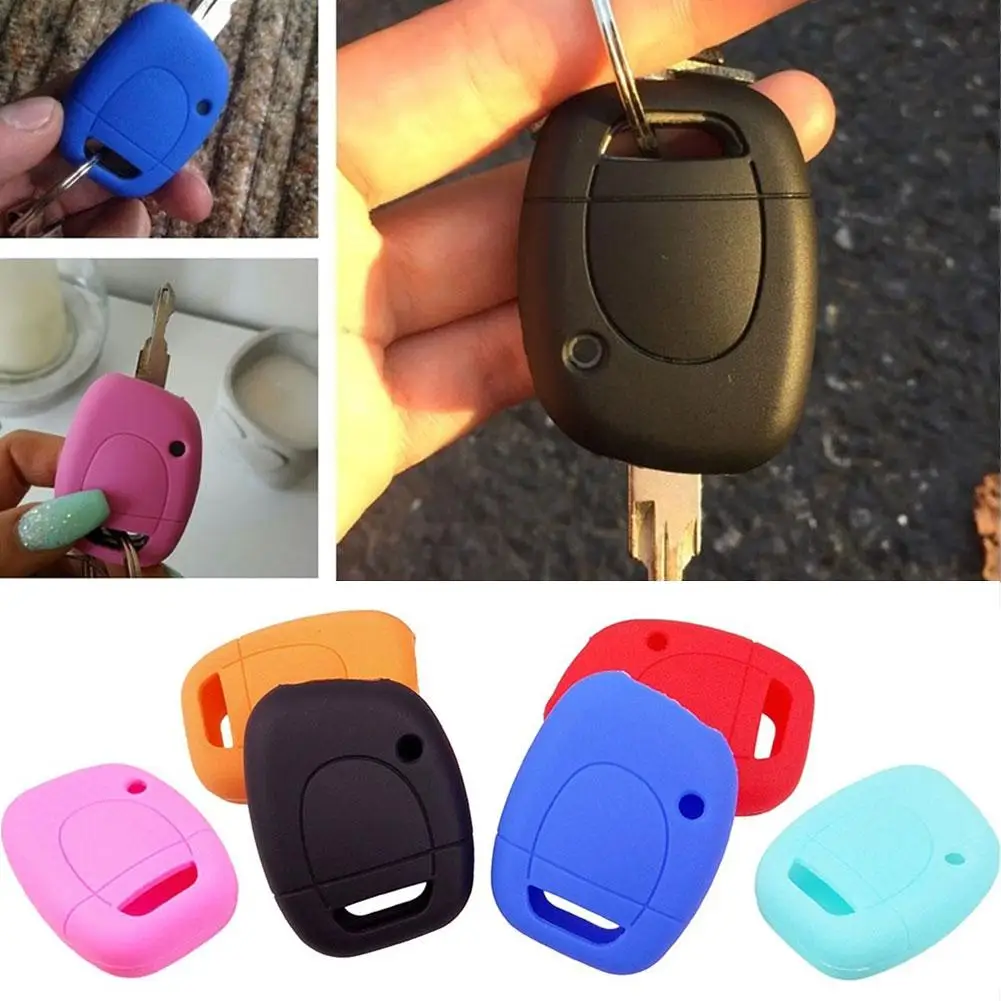 Coque de protection en silicone pour clé de voiture Renault Twingo Clio, 1 bouton, coque de télécommande