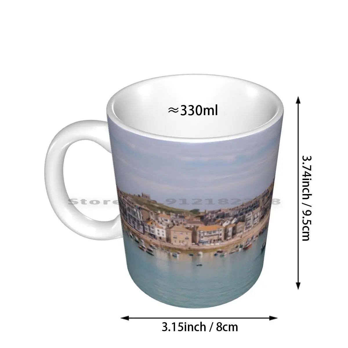 St Ives , Cornwall Ceramic Mugs Coffee Cups Milk Tea Mug St Ives Cornwall Cornish Harbour Sea Seaside Downalong Beach Coast Uk