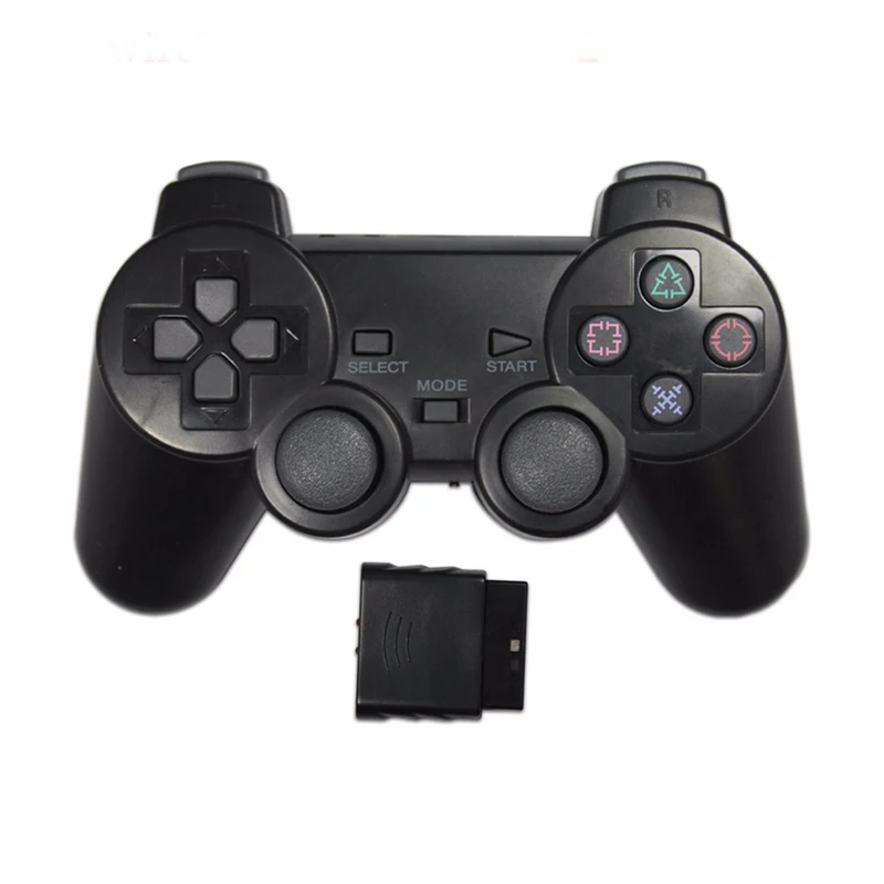 Transparante kleur draadloze gamepad voor PS2 2.4G vibratiejoystick Bluetooth-controller compatibel voor PlayStation 2 Joypad